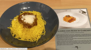 ItalianMyFood – Foodbox mit Menü 2 ItalianMyFood - Tajarin con Sugo di Carciofi con Olive Nere e Maggiorana - Foodboxen mit Menüs aus der Region Piemont - getestet von der Rezeptfamilie