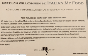 ItalianMyFood – Foodbox mit Menü 7 ItalianMyFood - Foodboxen mit Menüs aus der Region Piemont - getestet von der Rezeptfamilie