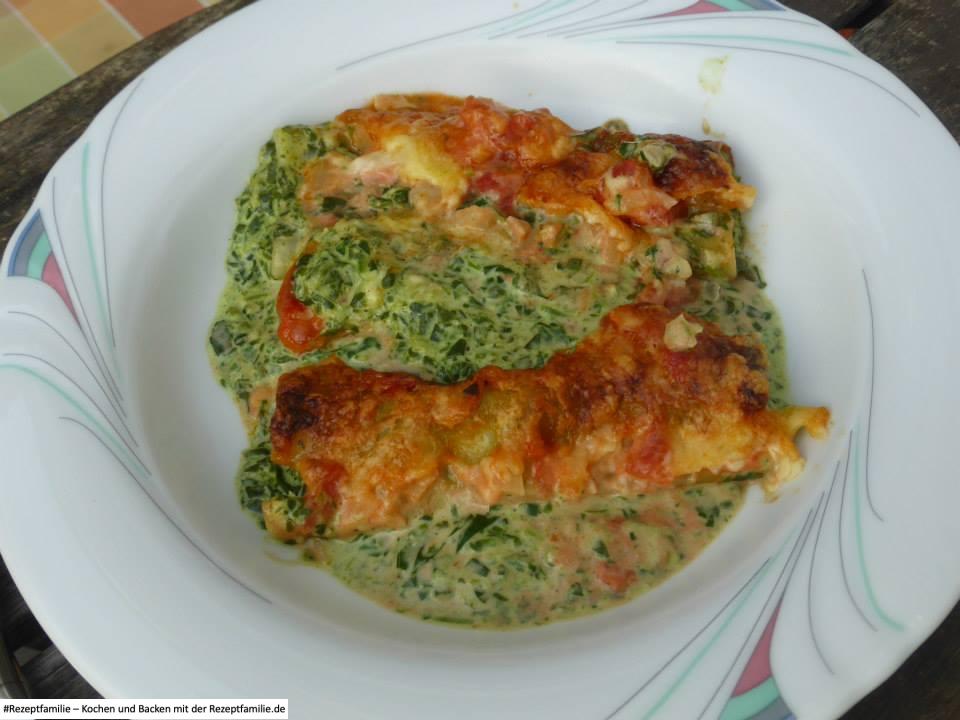 Cannelloni mit Spinat und Frischkäse 2 Cannelloni mit Spinat und Frischkäse Rezeptfamilie