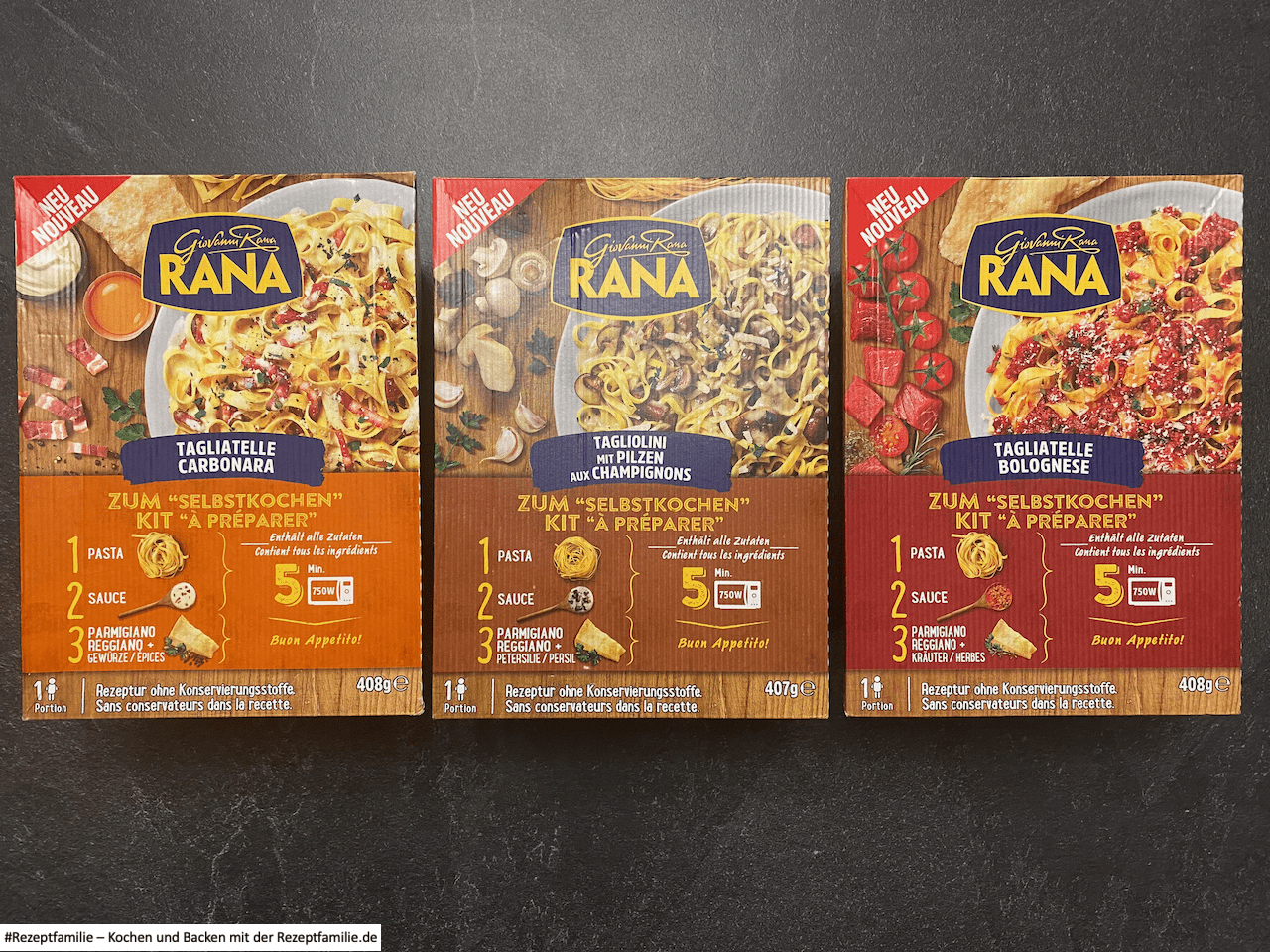 neue Pasta-Sets von Giovanni Rana 20 neue Pasta-Sets von Giovanni Rana - wir haben sie getestet - Tagliatelle Bolognese - Tagliatelle Carbonara - Tagliolini mit Pilzen - Gnocchi alla Sorrentina - Rezeptfamilie - Videoleben - Familyeller