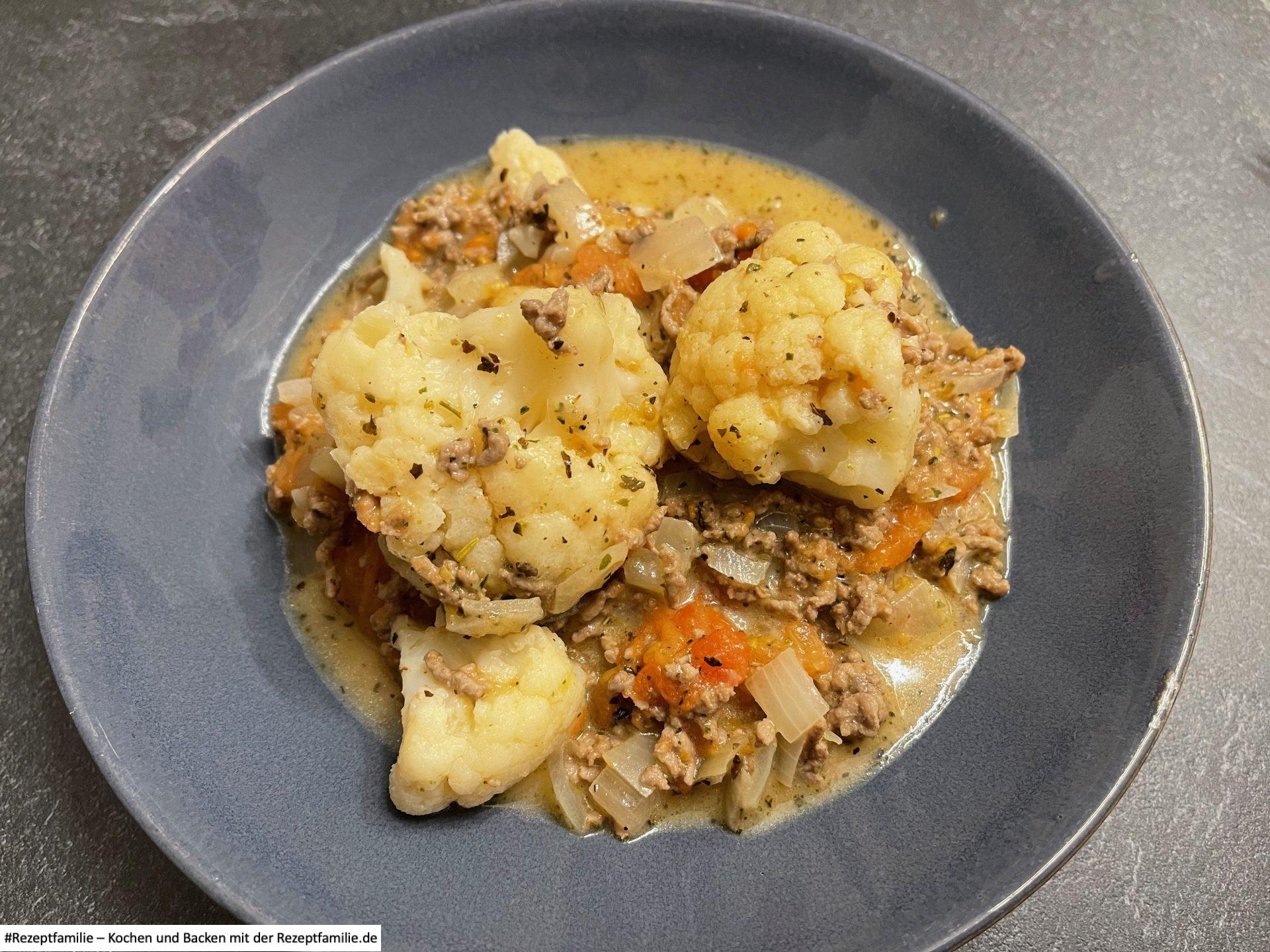 Gemüse-Hackpfanne mit Blumenkohl - Rezeptfamilie