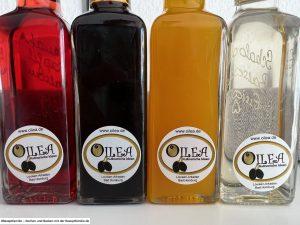 Oilea 22 Flaschen mit Logo - Produkttest - Schalotten Crema, Mango Granatapfel, Crema Balsamica und mehr von Oilea - Videoleben - Rezeptfamilie - Familyeller