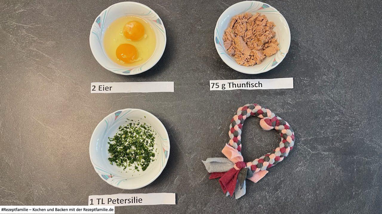 Zutaten für Thunfisch Rührei für Hunde - Rezept von Doggi-Dog.de - Rezeptfamilie