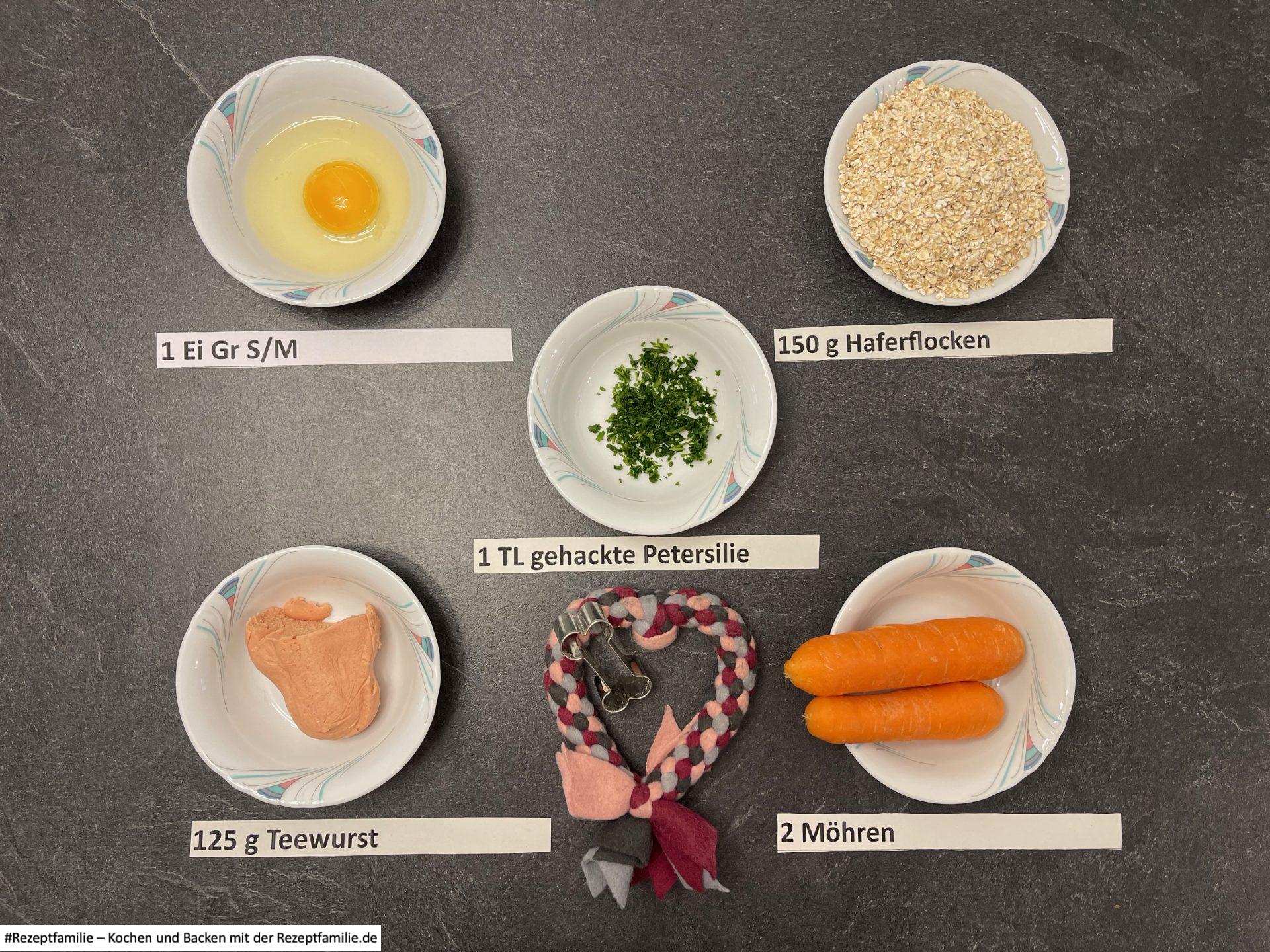 Zutaten für Teewurst Kekse - Rezept von Doggi-Dog.com und vorgestellt von der Rezeptfamilie