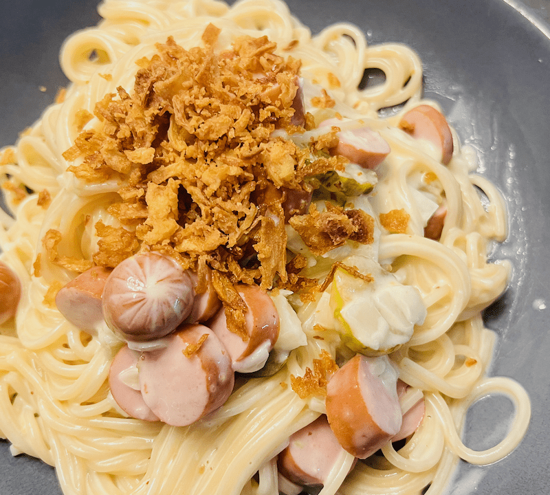 Hot Dog Spaghetti für 6 6 Hot Dog Spaghetti - Rezeptfamilie von Familyeller