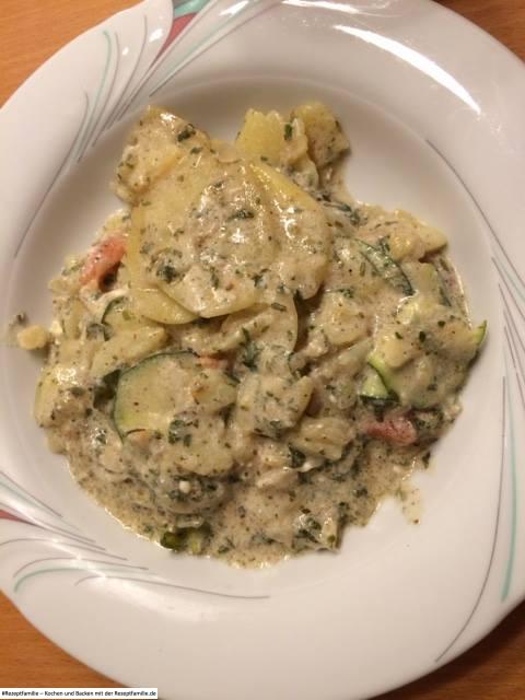 geschichterter Kartoffeltopf