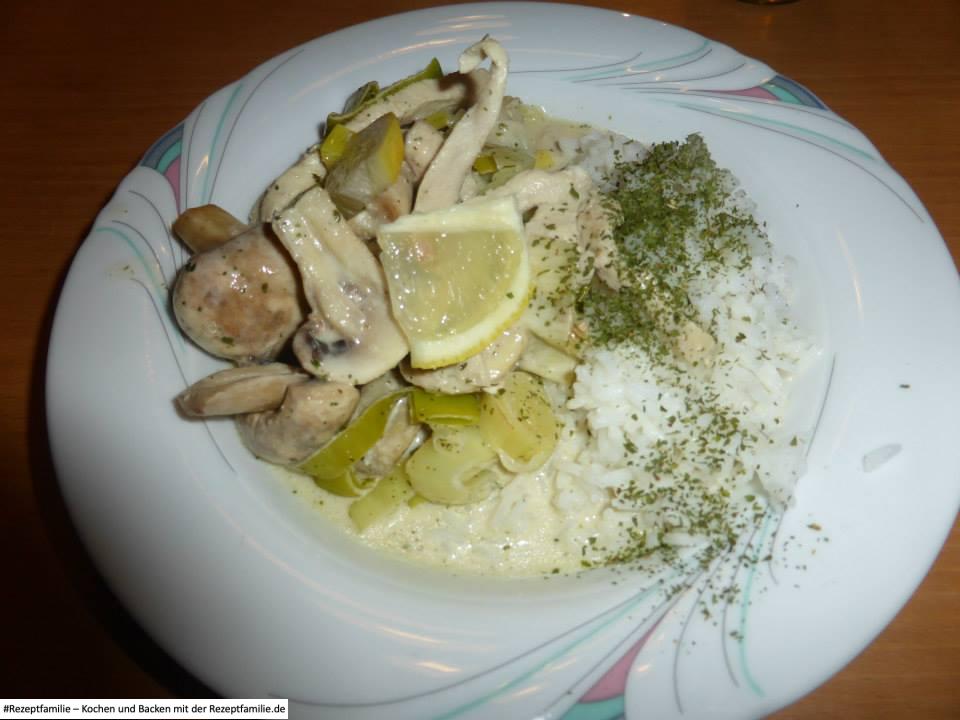 Hähnchengeschnetzeltes mit Zitrone und Lauch