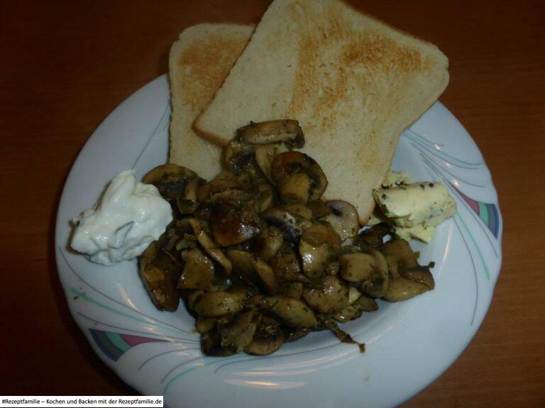 gebratene Champions mit Toast und Dip