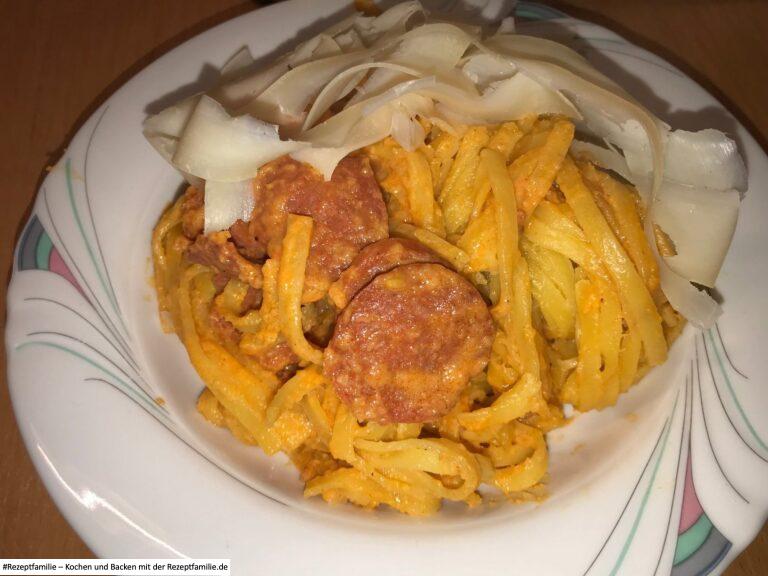 frische Bandnudeln mit Chorizo Sauce