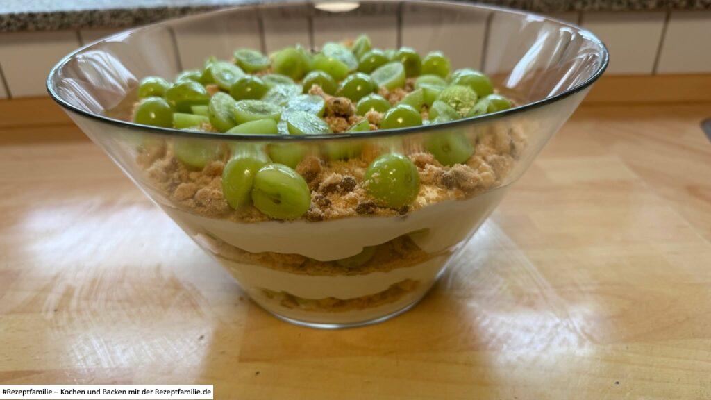 Trauben-Cookie-Dessert