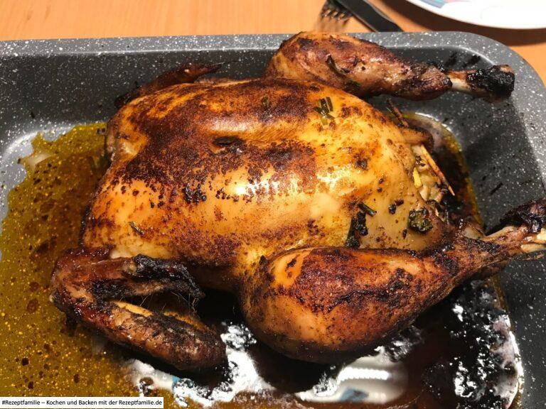 gefülltes Hähnchen aus dem Ofen