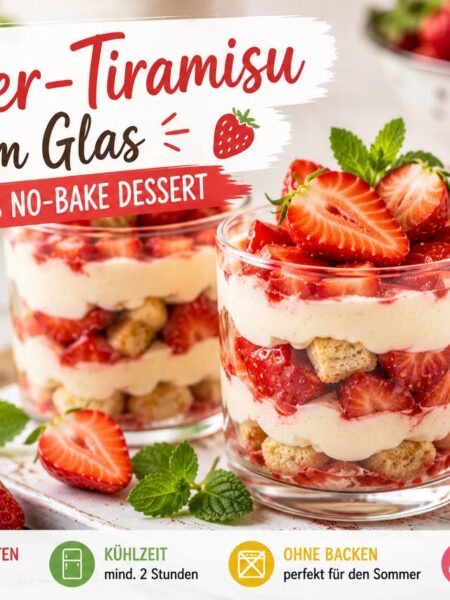 Erdbeer-Tiramisu im Glas – No-Bake Dessert mit frischen Erdbeeren