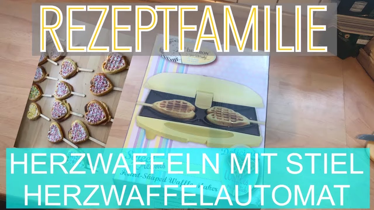 Bestron Waffeleisen Retro Design – Herzwaffeln am Stiel