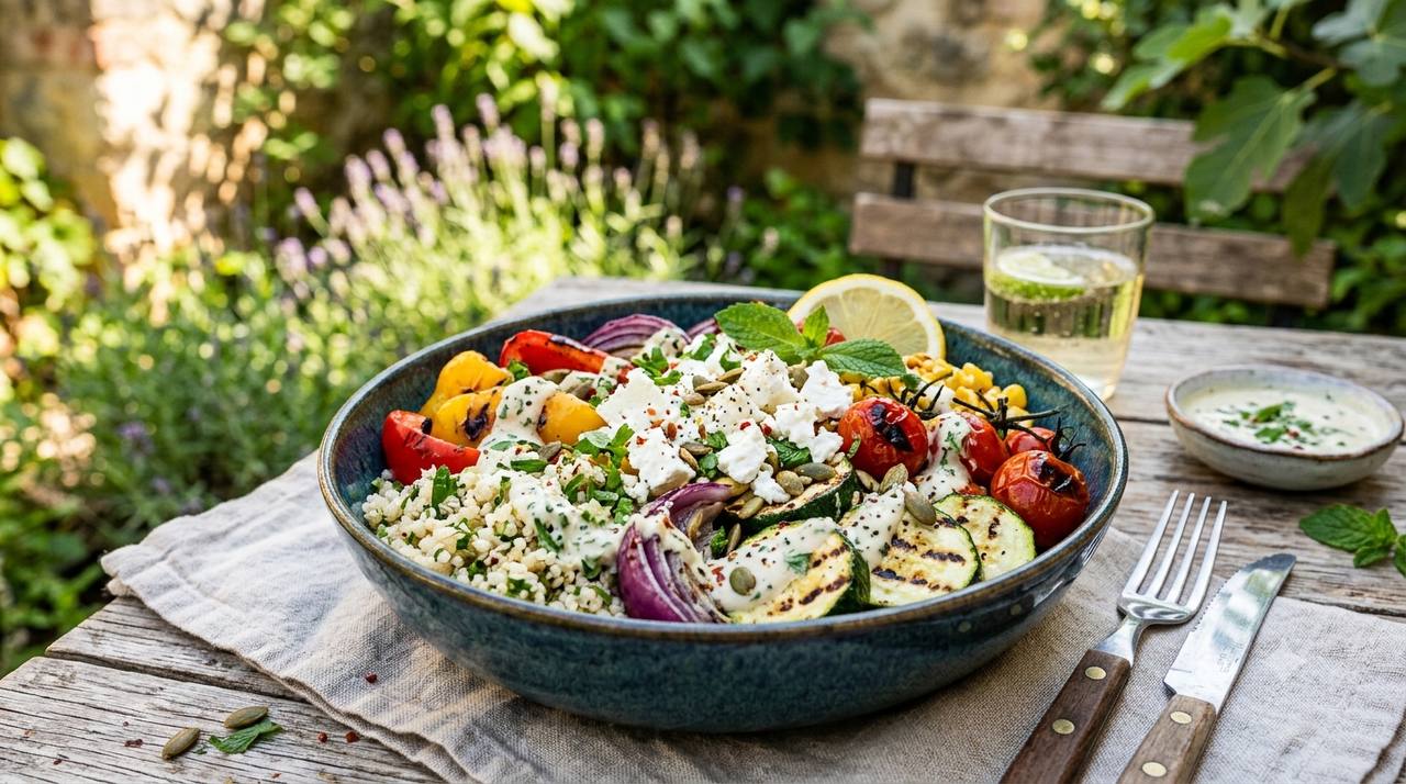 Gemüse für die Sommer-Bowl vorbereiten – Zucchini und Paprika schneiden