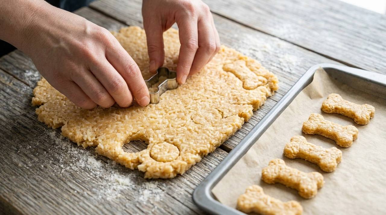 Kekse ausstechen für Parmesan Leckerlis