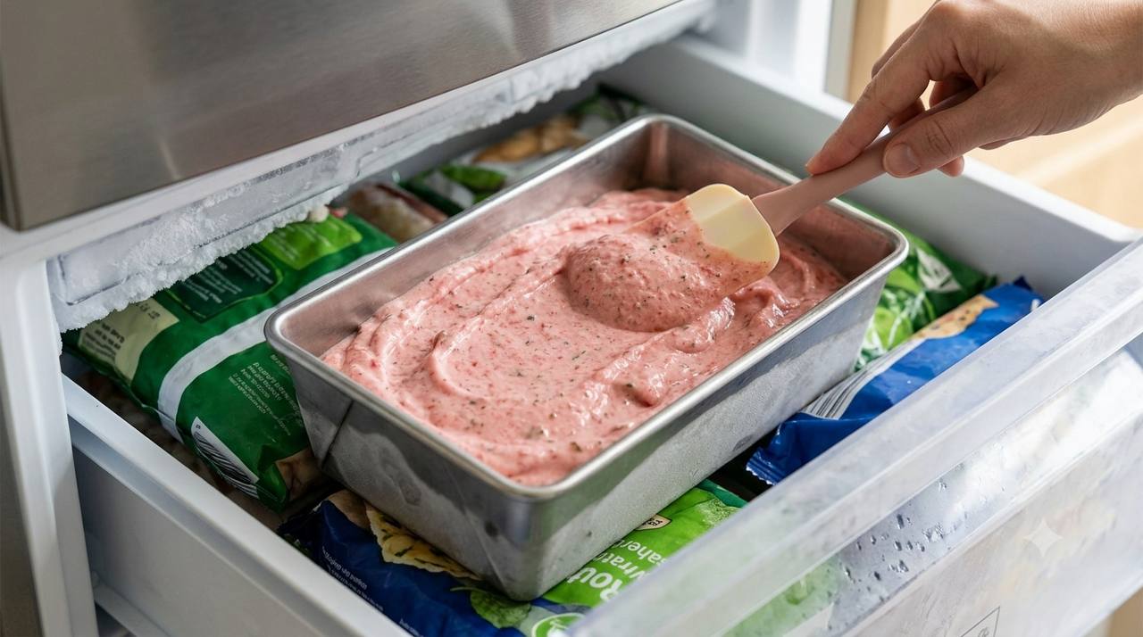 Erdbeer-Minz-Eis Zubereitung