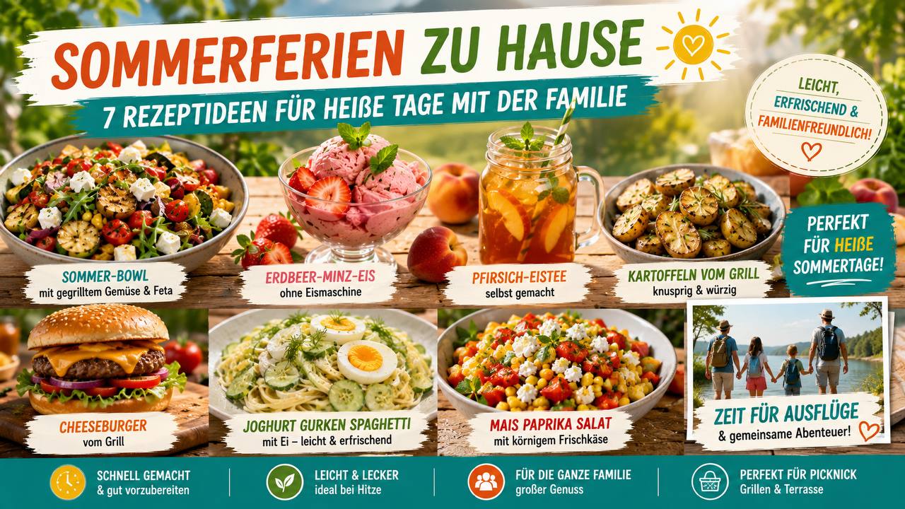 Sommerferien zu Hause – 7 Rezeptideen für heiße Tage mit der Familie – Rezeptfamilie