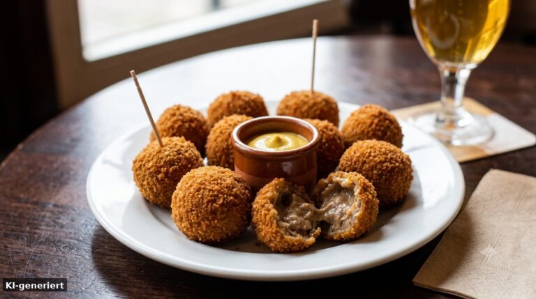 Bitterballen – knusprige Ragoutbällchen mit Senf