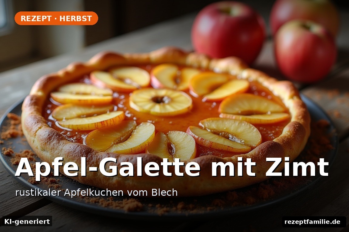 Apfel-Galette mit Zimt – Apfel-Galette mit Zimt – rustikaler Apfelkuchen vom Blech (KI-generierte Darstellung)
