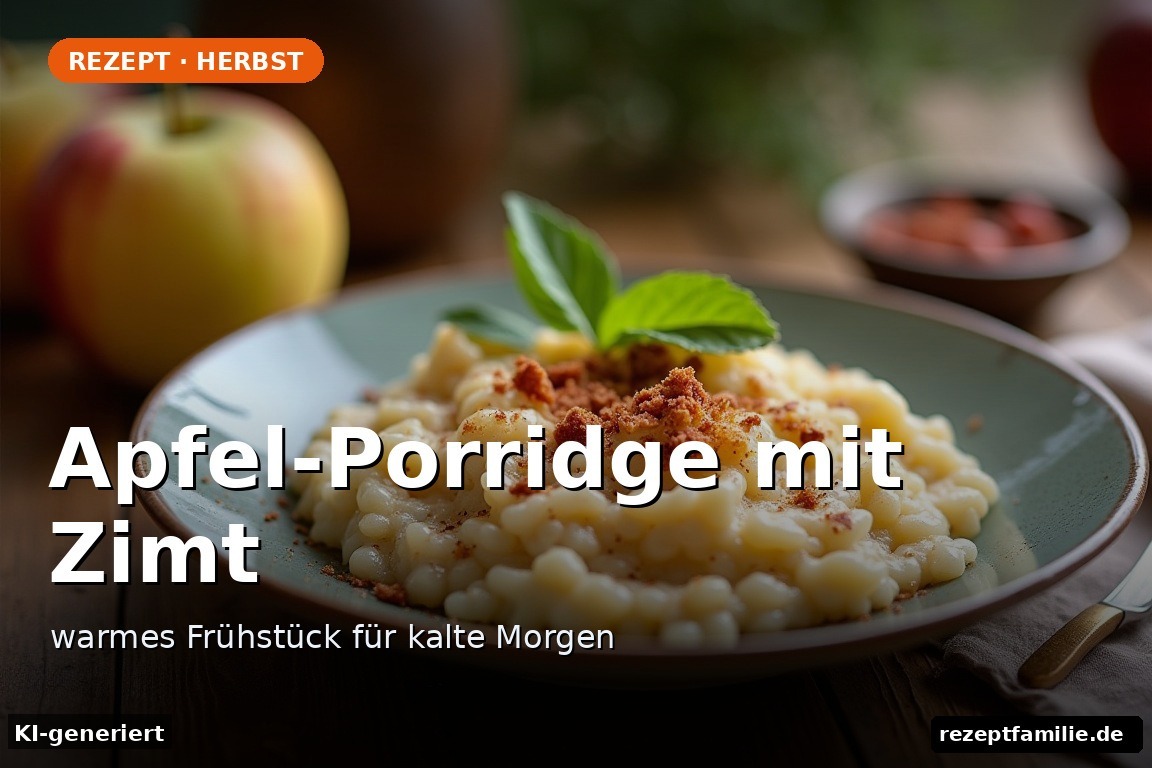 Apfel-Porridge mit Zimt – Apfel-Porridge mit Zimt – warmes Frühstück für kalte Morgen (KI-generierte Darstellung)