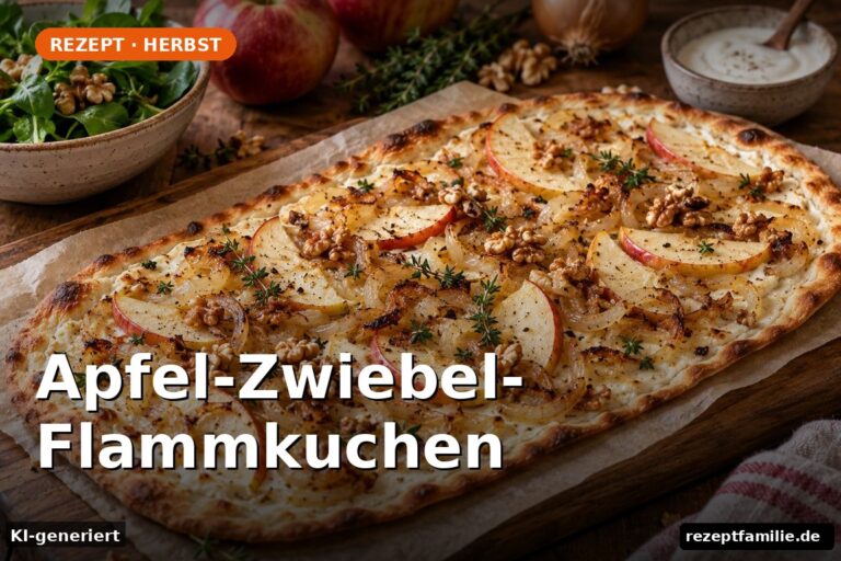 Apfel-Zwiebel-Flammkuchen mit Schmand