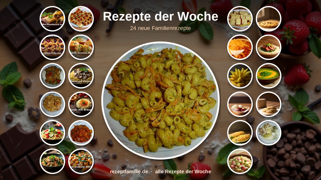 Herbst Rezepte der Woche - Collage aus 24 neuen Rezepten auf rezeptfamilie.de