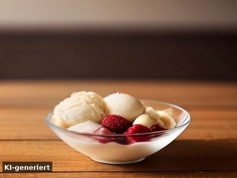 Cremiges Vanilleeis ohne Eismaschine