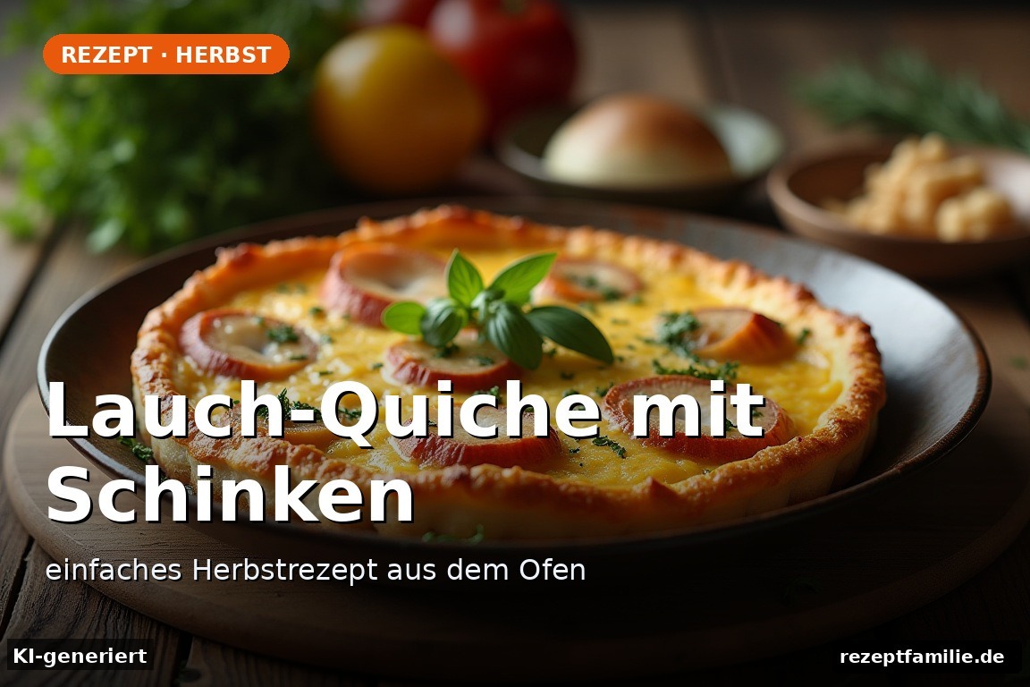 Lauch-Quiche mit Schinken – Lauch-Quiche mit Schinken – einfaches Herbstrezept aus dem Ofen (KI-generierte Darstellung)