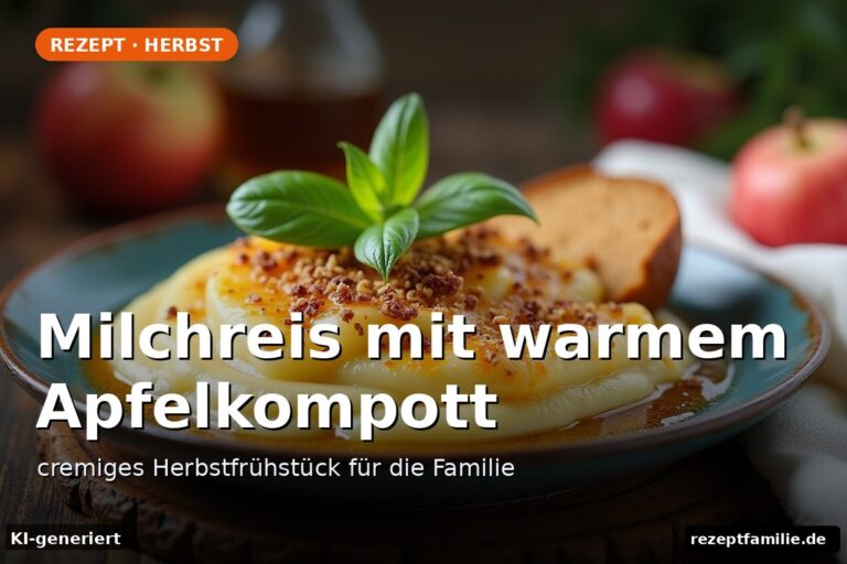 Milchreis mit warmem Apfelkompott – cremiges Herbstfrühstück für die Familie