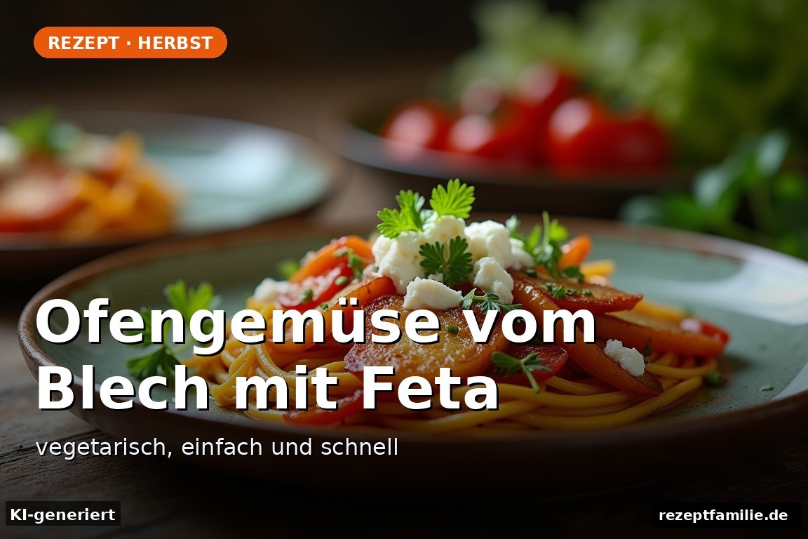 Ofengemüse vom Blech mit Feta – Ofengemüse vom Blech mit Feta – vegetarisch, einfach und schnell (KI-generierte Darstellung)