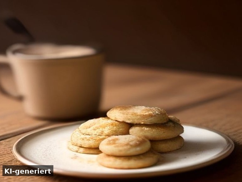 Poffertjes – fluffige Mini-Pfannkuchen aus den Niederlanden (KI-generierte Darstellung)