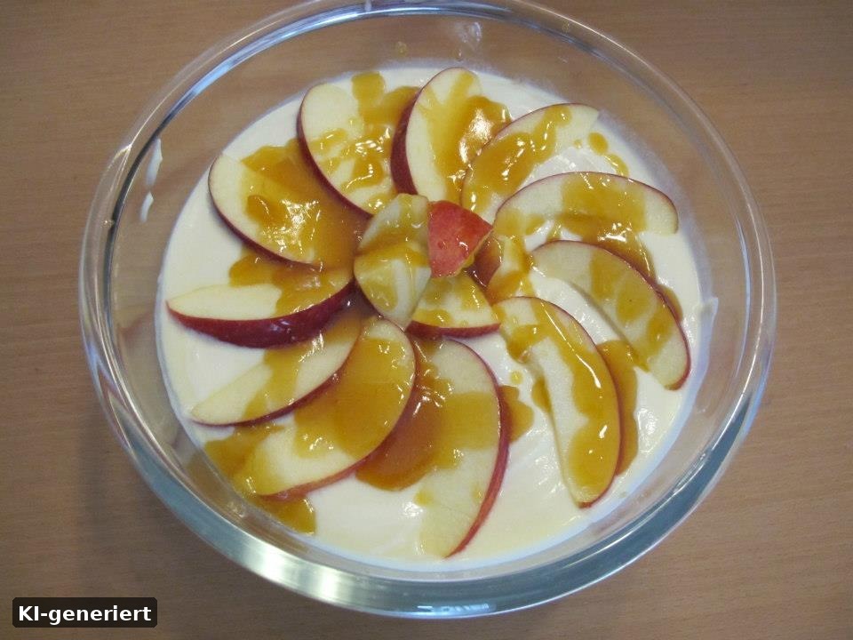 Apfelpudding für 4 (KI-generierte Darstellung)