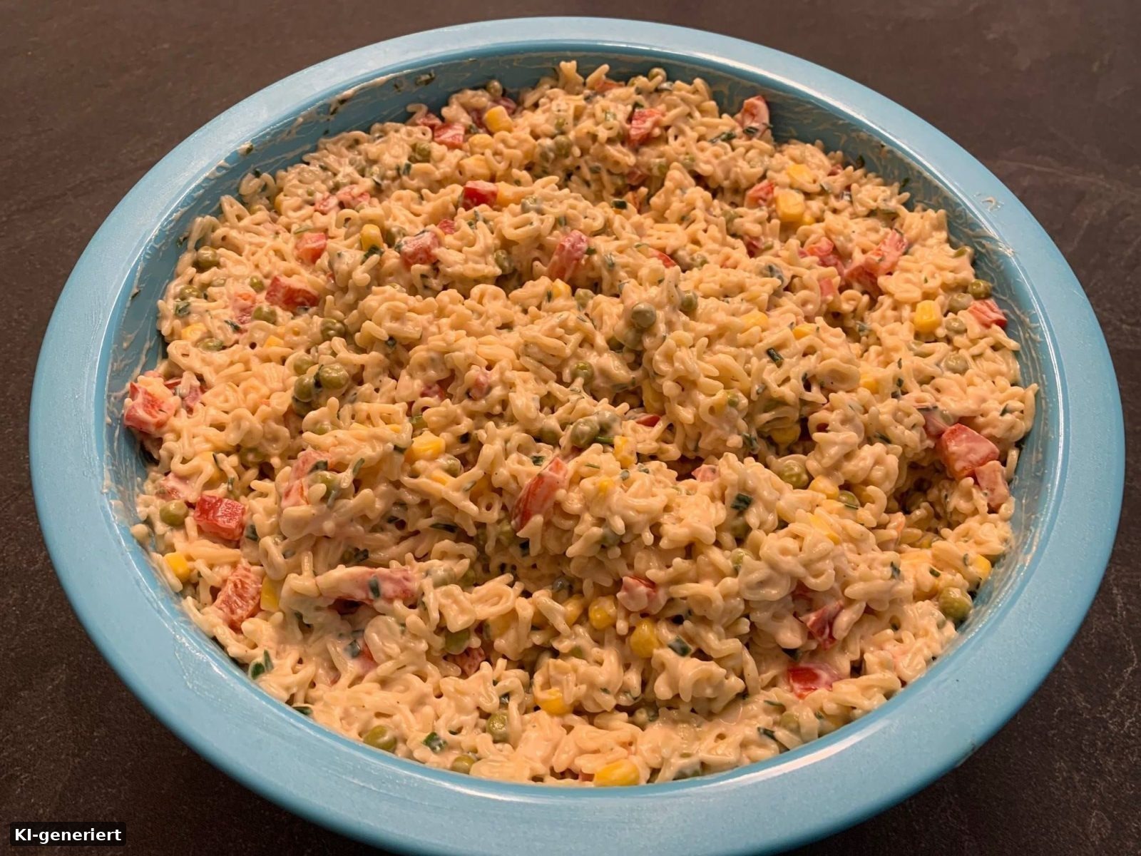 Kinder Buchstaben Nudelsalat für 6 (KI-generierte Darstellung)
