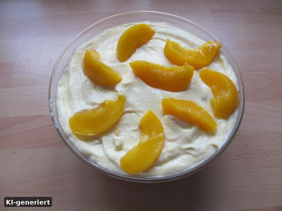 Pfirsichquark mit Pudding für 6 (KI-generierte Darstellung)