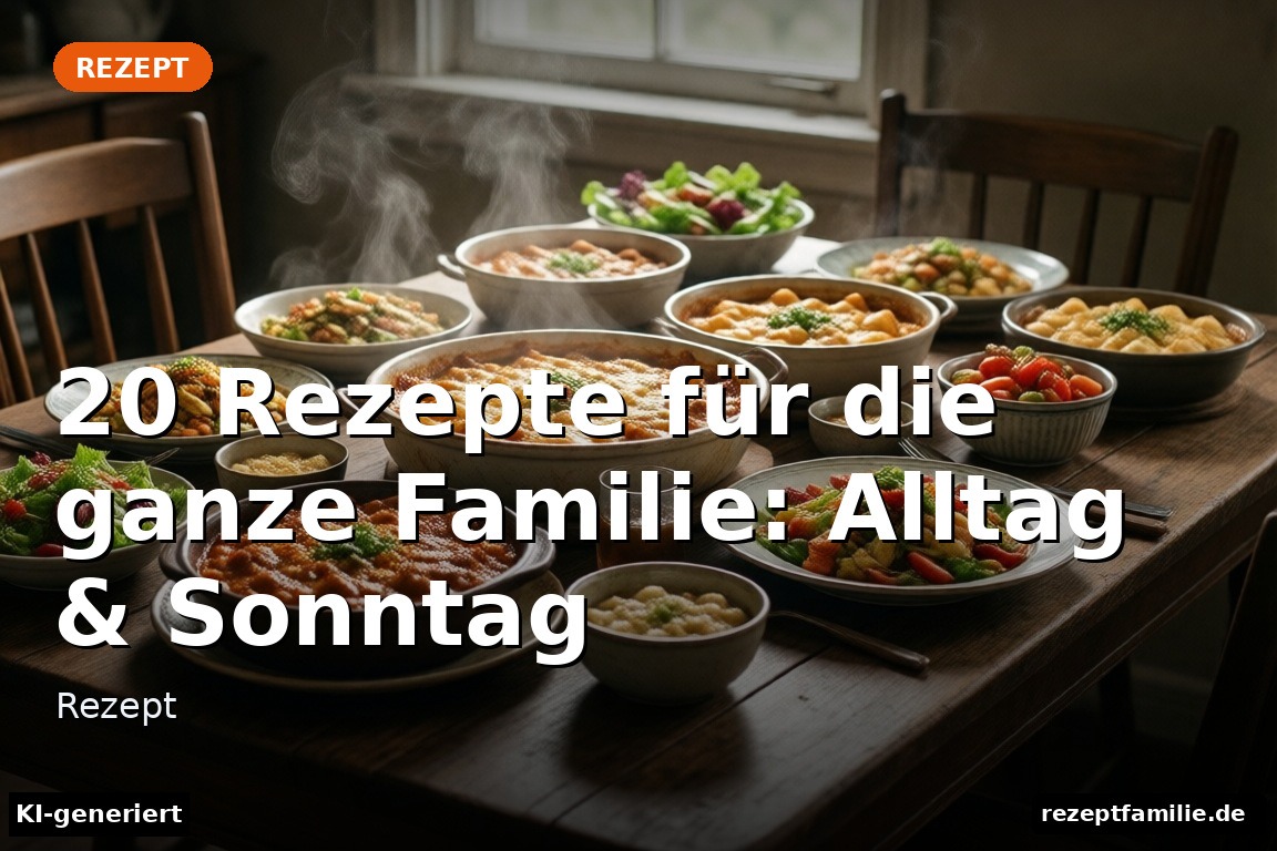 20 Rezepte für die ganze Familie: Alltag & Sonntag – Rezept (KI-generierte Darstellung)