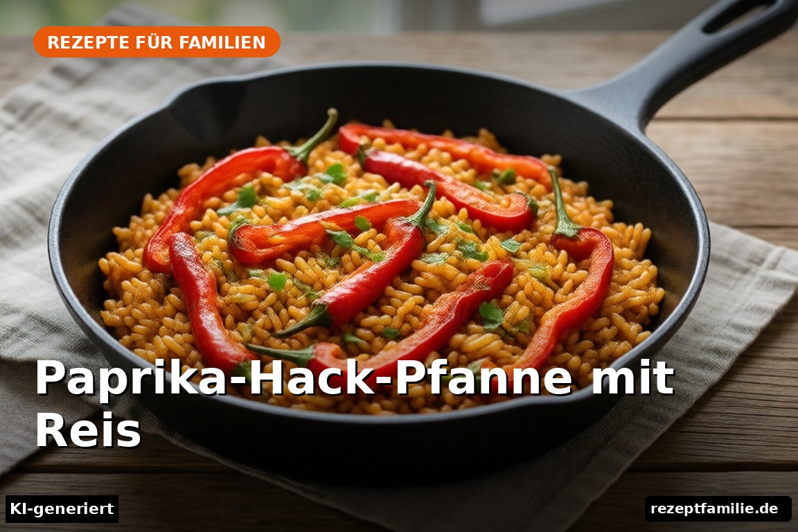 Paprika-Hack-Pfanne mit Reis – (KI-generierte Darstellung)